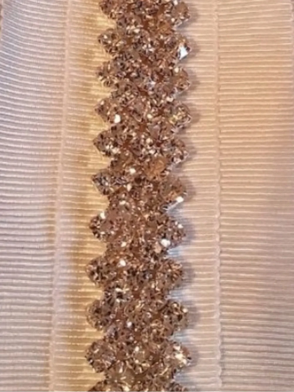 David’s Bridal NWT Classic Glam Bridal Formal Crystal Grosgrain Couture Sash